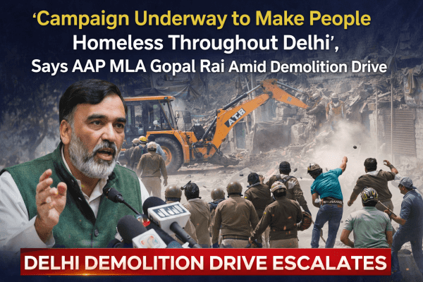 “Campaign Underway to Make People Homeless Throughout Delhi,” Says AAP MLA Gopal Rai Amid Demolition Drive