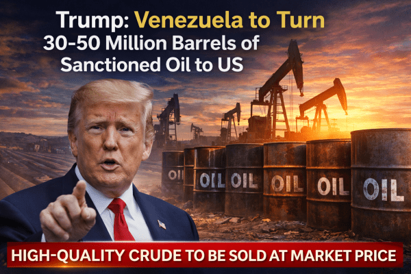 Trump Announces Venezuela to Turn Over 30–50 Million Barrels of Oil to the United States