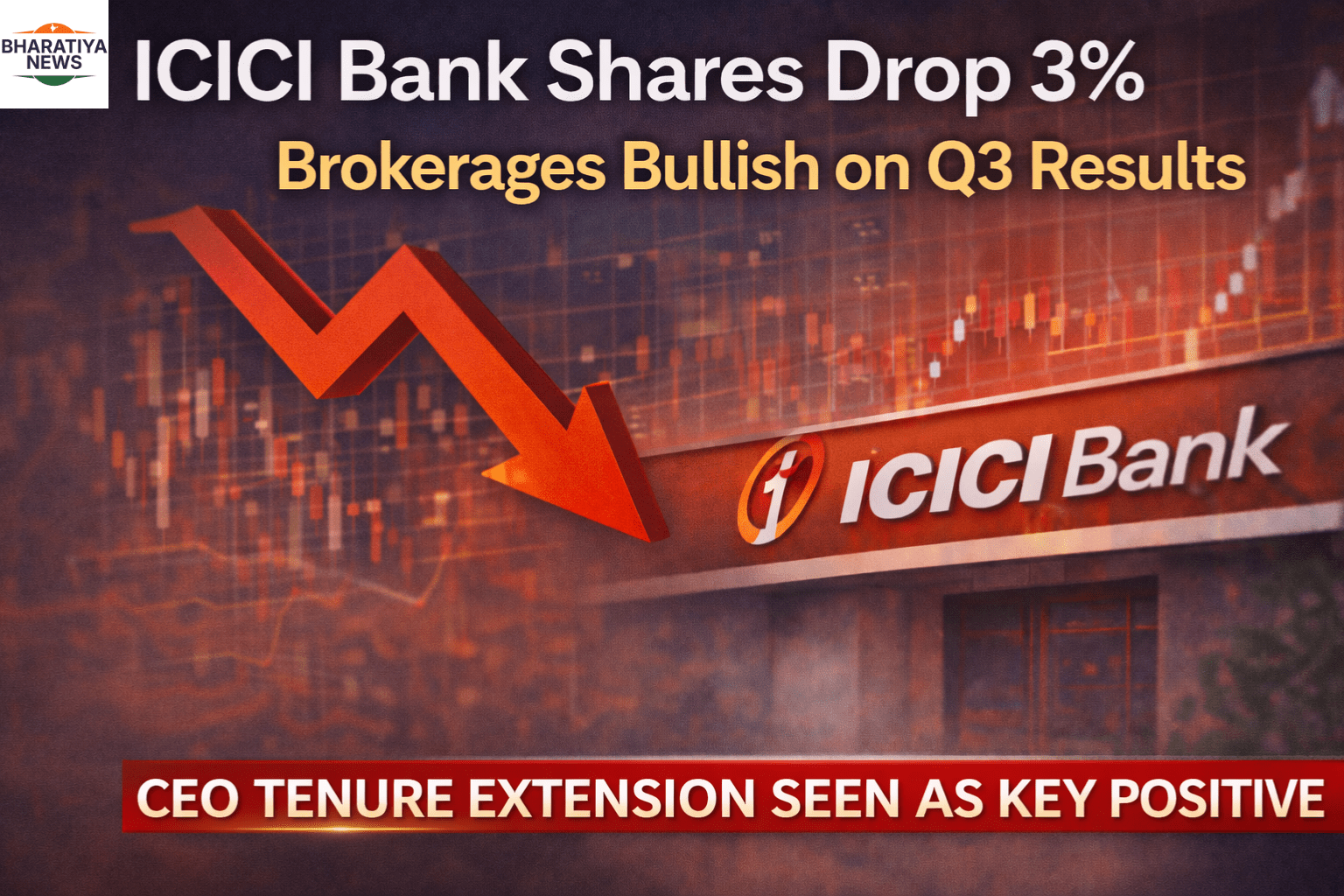 ICICI Bank Shares Fall 3% Despite Positive Broker Outlook on Q3 Results