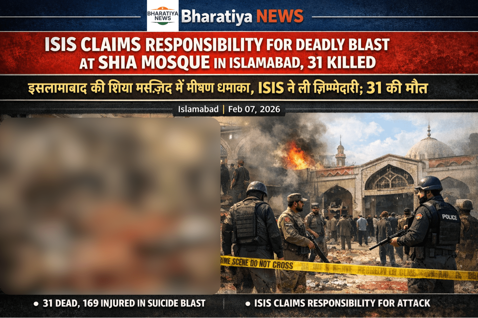 ISIS Claims Responsibility for Deadly Blast at Shia Mosque in Islamabad, 31 Killed